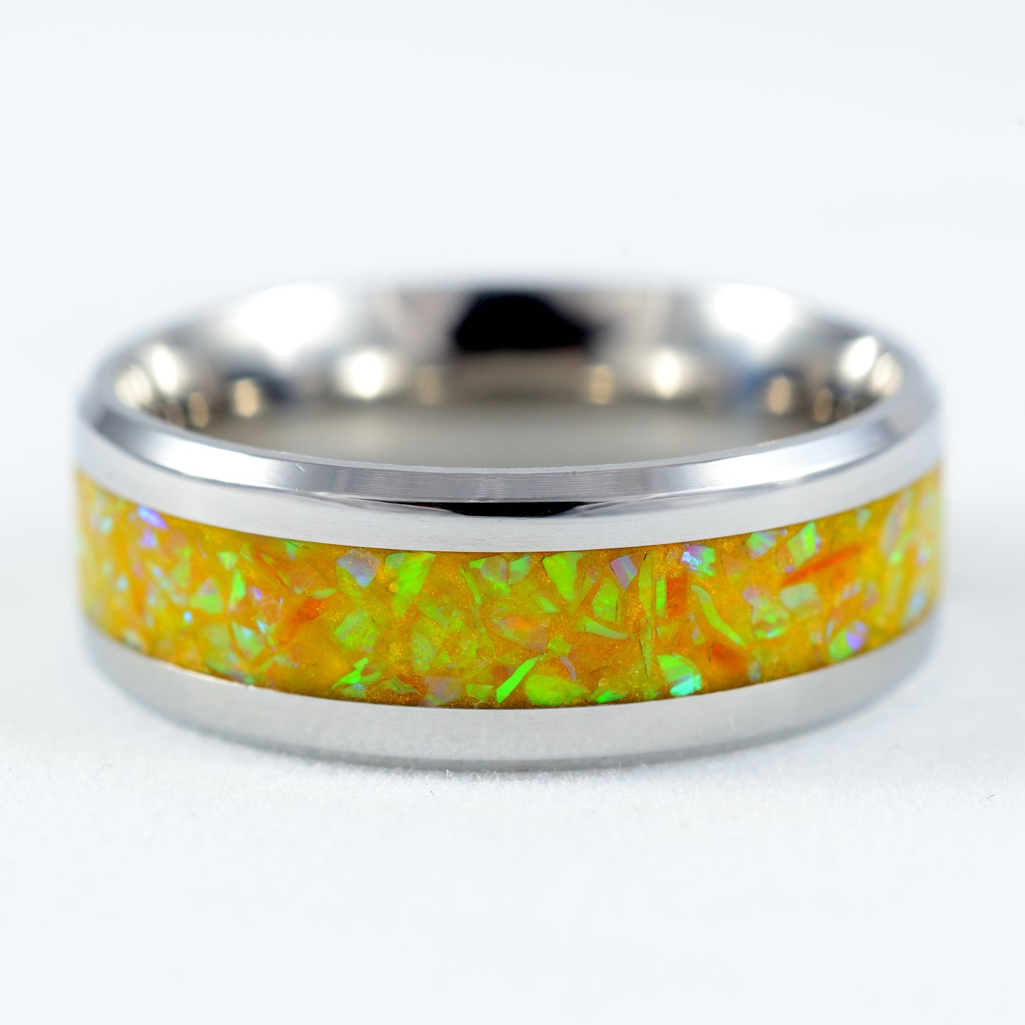 Opal Inset Channel Hand Made Artisan Rings