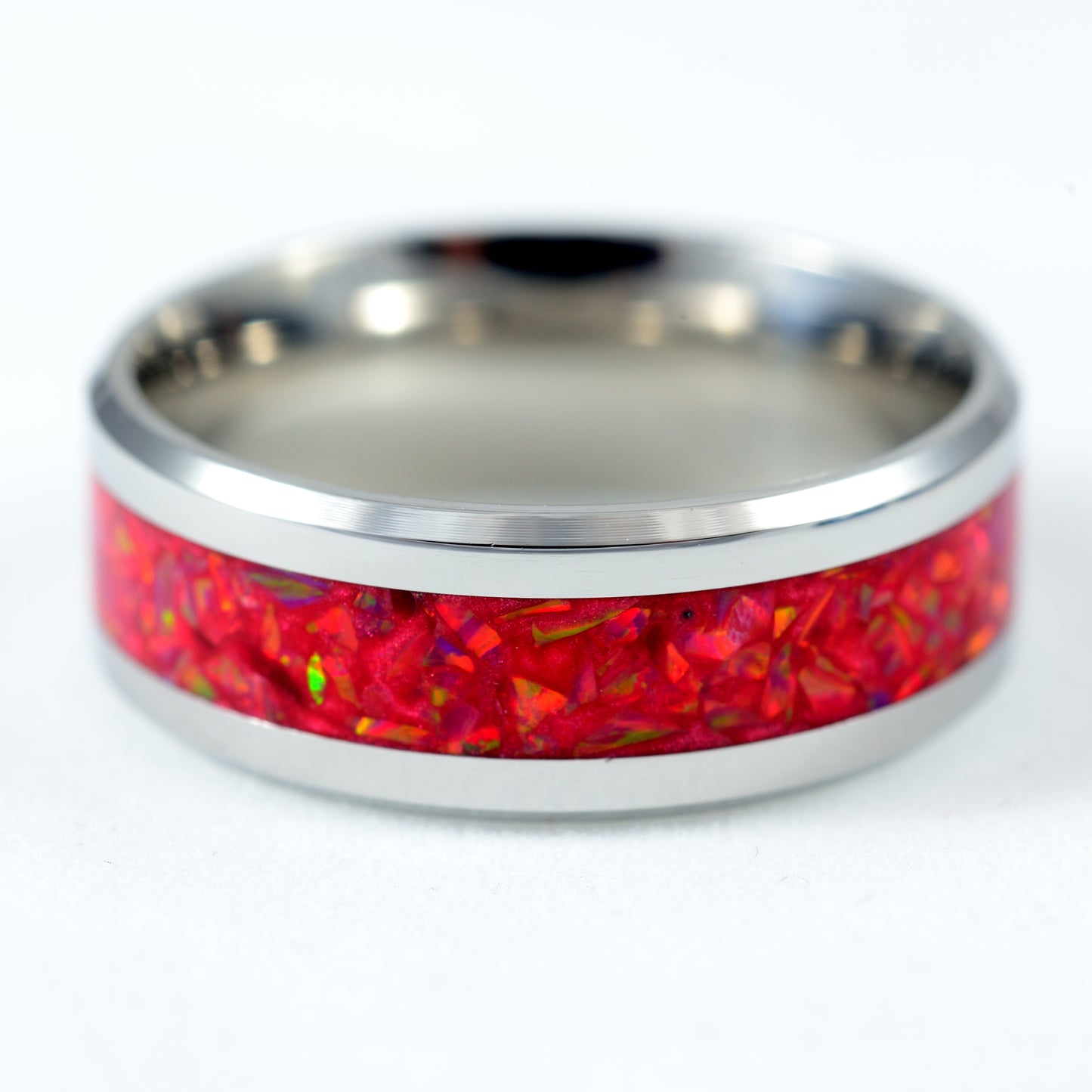 Opal Inset Channel Hand Made Artisan Rings