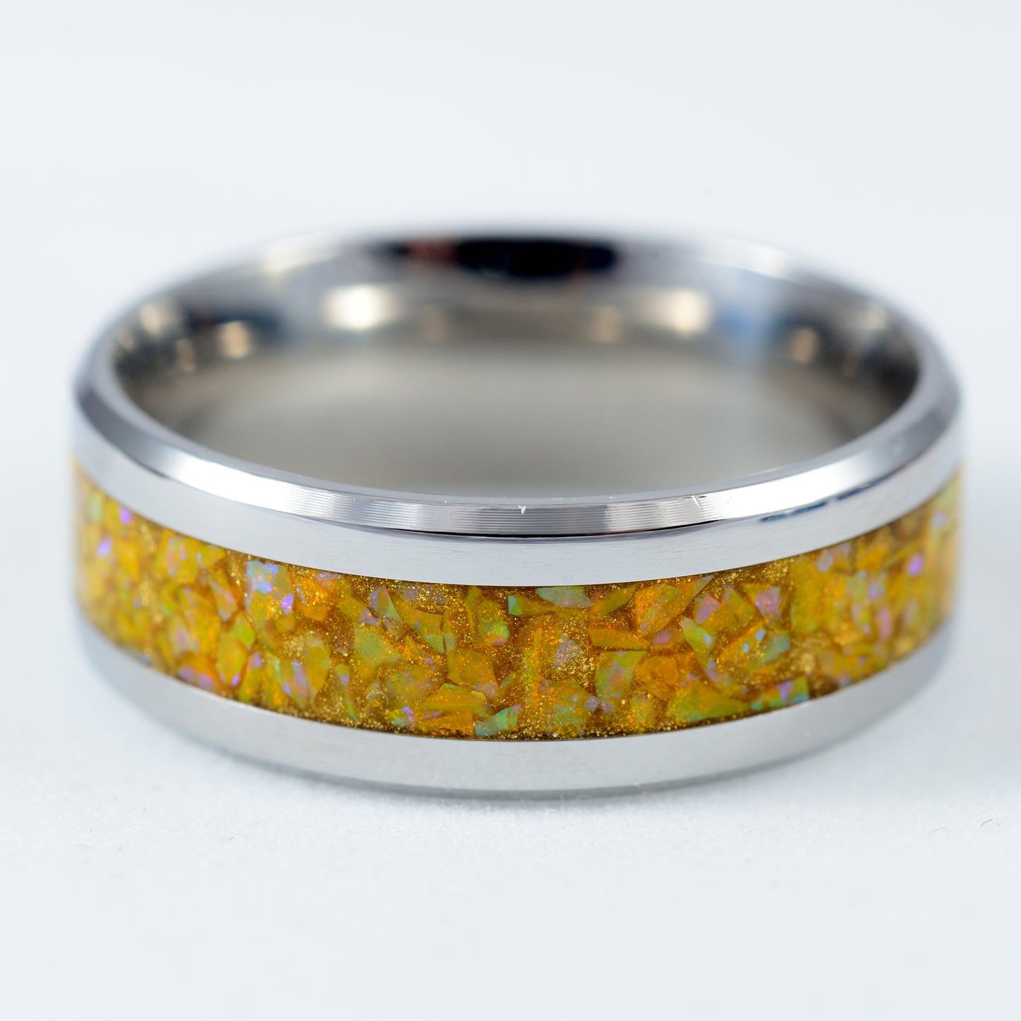 Opal Inset Channel Hand Made Artisan Rings