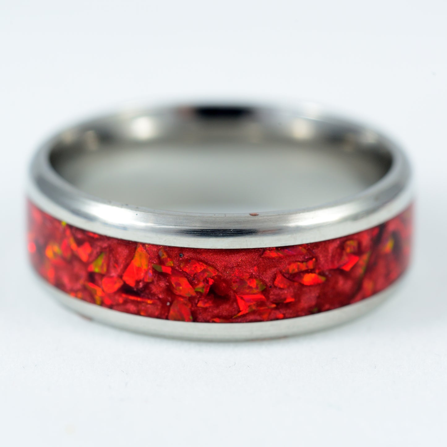 Opal Inset Channel Hand Made Artisan Rings