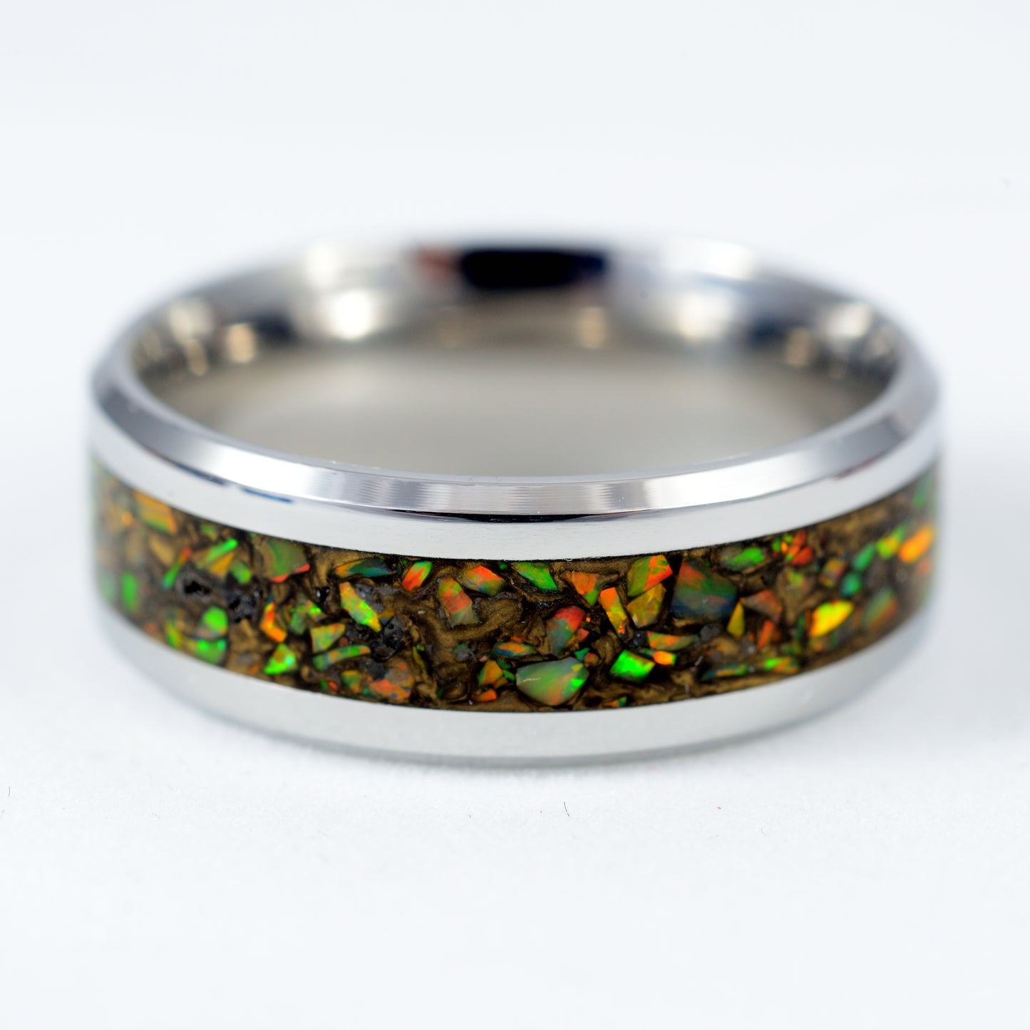 Opal Inset Channel Hand Made Artisan Rings