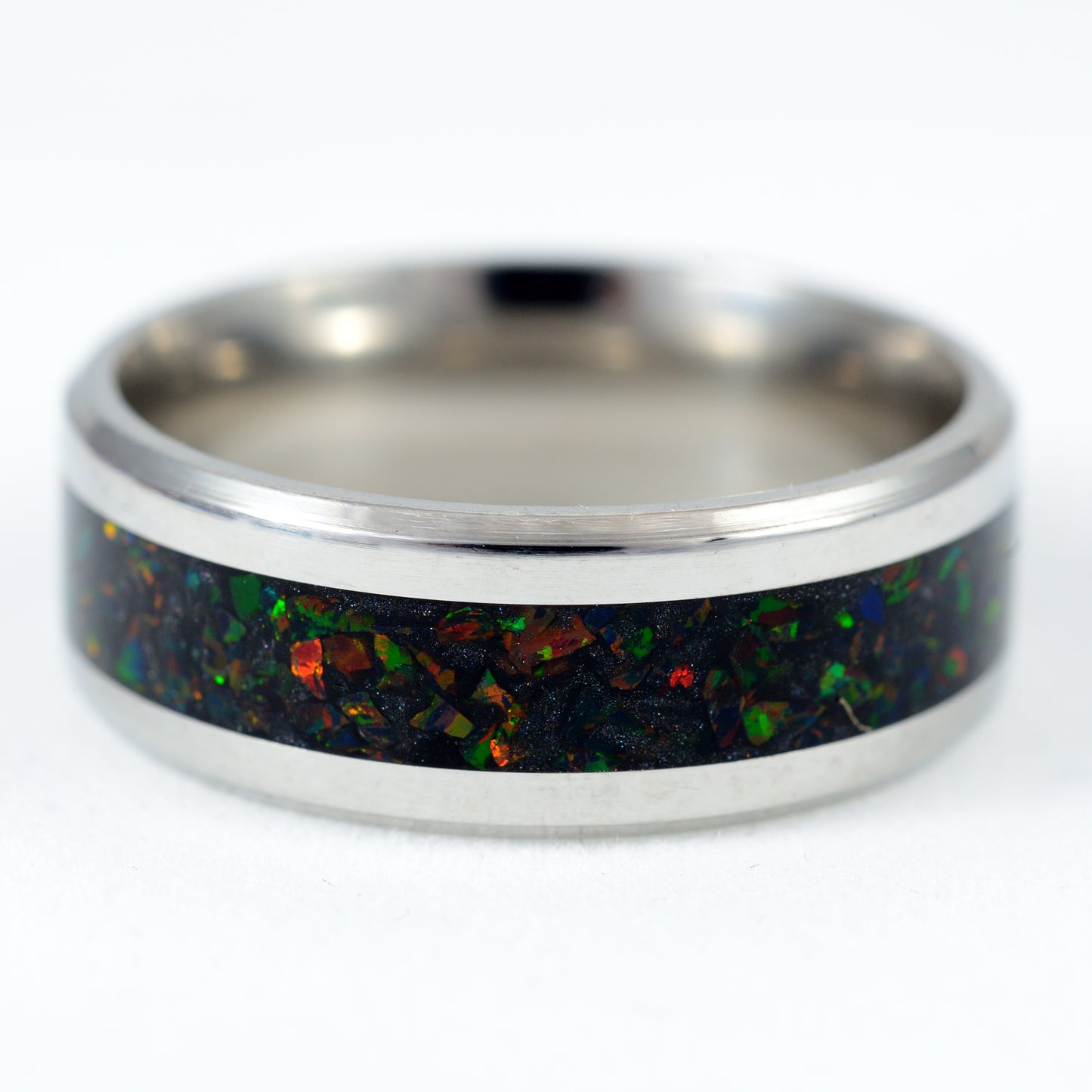 Opal Inset Channel Hand Made Artisan Rings