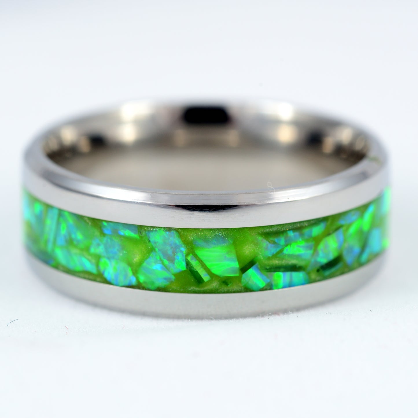 Opal Inset Channel Hand Made Artisan Rings