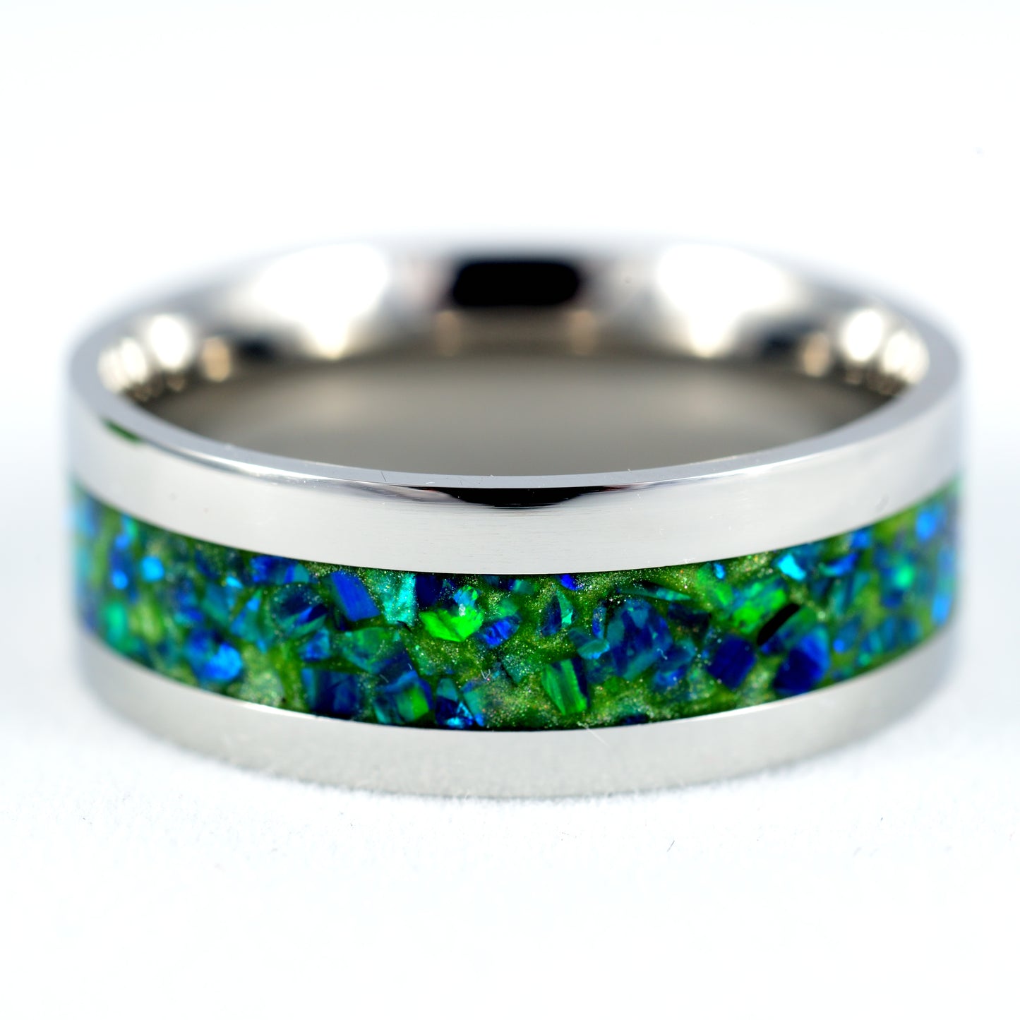 Opal Inset Channel Hand Made Artisan Rings