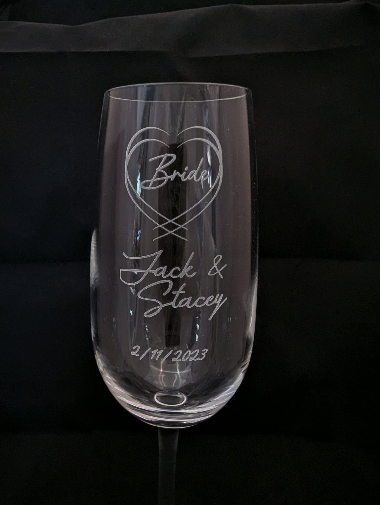 Personalised Wedding Bride Groom Champagne Glasses