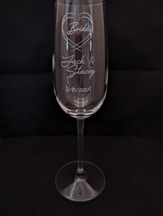 Personalised Wedding Bride Groom Champagne Glasses