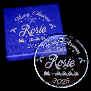 Christmas Crystal Ornament - 2026 (Engraved Box)