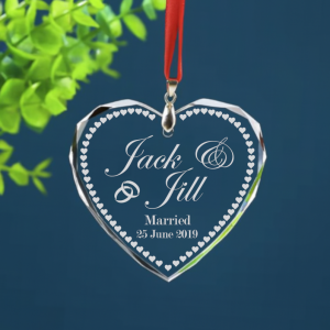Personalised Crystal Ornaments (Valentines, Engagement, Wedding)